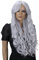CAISHA 80cm Extra Langhaarige Perücke Voluminös Cosplay Party Wig Grauweiß CP12