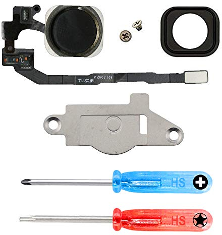 MMOBIEL Homebutton Kompatibel mit iPhone 5s 2013 - Home Taste Flexkabel Ersatz - Home Button - Inkl. Schraubenzieher - Schwarz