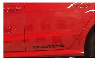 Audi 8X0064317QY9B Dekorfolie mit Quattro Schriftzug, Brillant-Schwarz