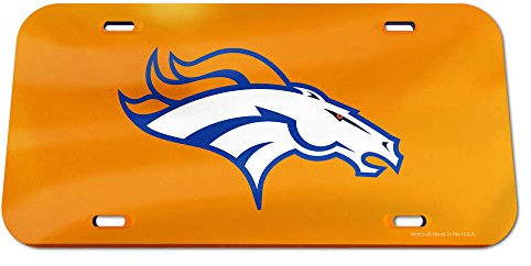 Wincraft Snack-Schale NFL Denver Broncos 12529115 Kristall Spiegel Lizenz Teller, Schwarz