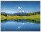 ARTLAND Wanddeko Leinwand Bilder Wandbild 80x60 cm Landschaften Berge Fotografie Blau Landschaft in den Alpen T9QB