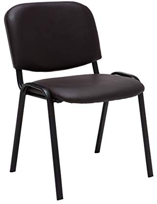 CLP Stapelstuhl Ken I Konferenzstuhl Mit Kunstleder-Bezug I Schwarzes Metallgestell, Farbe:braun