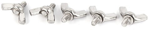 sourcingmap Metric M4 x 6mm 304 Stainless Steel Wing Butterfly Thumb Screw 5pcs