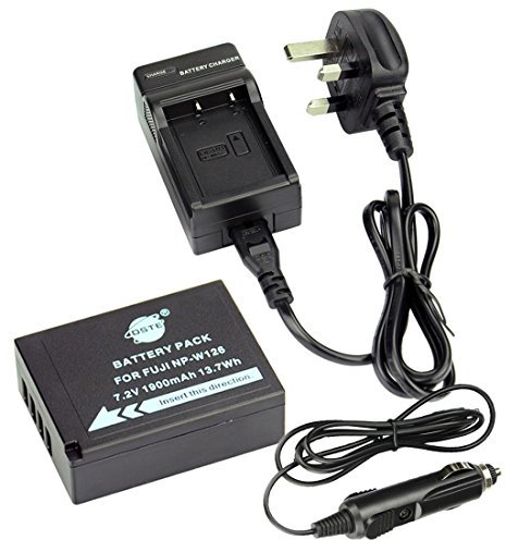 DSTE® DC129U (EU et UK Prise) Chargeur + NP-W126 de remplacement Li-ion Batterie pour Fujifilm FinePix HS30EXR, HS33EXR, HS50EXR, X-A1, X-E1, X-E2, X-M1, X-Pro1