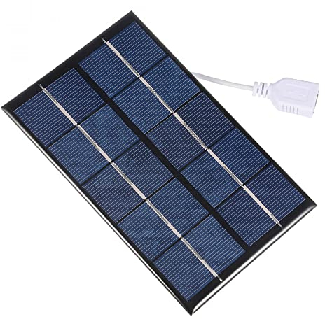 sourcing map 2W 5V Mini Panneau Solaire DIY polysilicium 455mm câble pour Chargeur téléphone