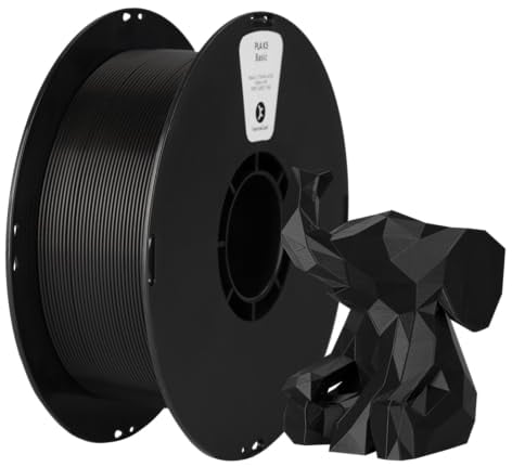 kexcelled PLA Filament 1,75 mm, Zähigkeit Erhöhen, 3D Druck Filament, Maßgenauigkeit +/- 0,03 mm, 1 kg Spule (2,2 lbs), Passend für die Meisten FDM-Drucker, Schwarz