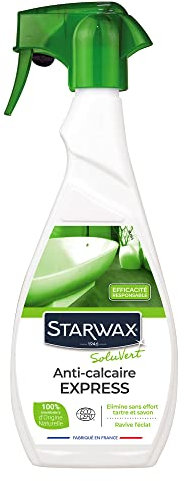 STARWAX SOLUVERT Anti-Calcaire Express pour Salle de Bains - 500 ml - Idéal pour éliminer Sans Effort Tartre et Savon - Sans Colorant - Ecocert