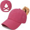 Pferdeschwanz Baseballkappe Damen Sommer Einstellbare Schnell trocknende Masche Atmungsaktiv Baseballmütze Unisex Criss Cross Hüte Sport Mütze (Rose Red)