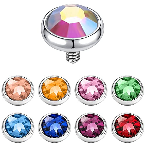 PunkTracker 14G Micro Dermal Anchor Tops Cubic Zirkon Chirurgenstahl Dermal Piercing Schmuck Oberfläche Haut Dermal Piercing Kit