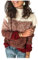 HEYPORK Damen Herbst Winter Warm Bequem Pullover Casual Mode Strickjacke Strickpullover Frauen Getäfelter Dicker Strickpullover(Rot, M)