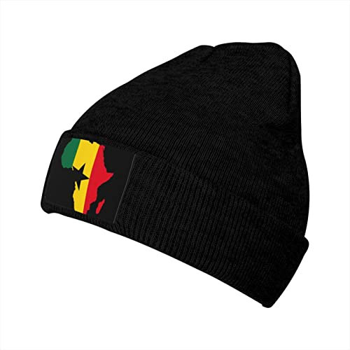 843 Beanie Mütze Ghana Flaggen Afrika Karte Sommermütze Dehnbar Unisex Mütze Elastisch Mütze, Für Radfahren, Laufen, Motorradfahren