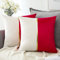 Artscope 2er Set Samt Kissenbezug für Sofa Auto Schlafzimmer Luxuriöser Moderne Minimalist Goldenen Ledernähten Dekokissen Kissenhülle Kissen Fall 45x45cm (Rot und Weiß)