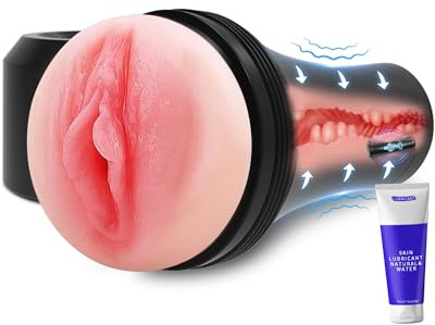 Domifo Electric Masturbator Male Sex Toys, Male Masterubaters Pocket Pussy | Masturbution Mens Sex Toy with 10 Vibrating Modes Tight Full Wrap Stimulation, 21cm Realistic 3D Internal Texture Sex Doll