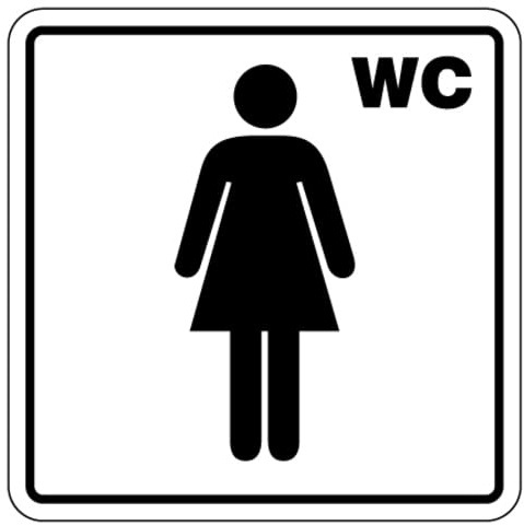 Aufkleber Hinweis Symbol „WC Damen“ Toilette Schild Folie selbstklebend | 5-30cm Made in Germany, Größen Name: 30x30cm