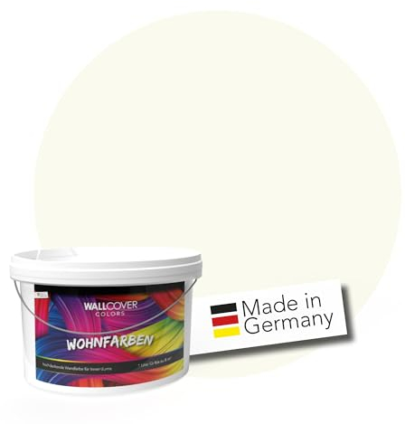 WALLCOVER hochwertige Wandfarbe für Innen | Altweiß | 1L für 8m² | Hochdeckende Innenfarbe Matt (Klasse 1) | Profi Qualität aus Deutschland