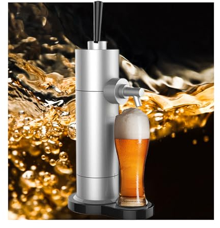 WRJAHCG Plata,Grifo Cerveza,Dispensador De Cerveza En Lata,Máquina De Espuma De Cerveza CREA Espuma Fina para Los Amantes De La Cerveza