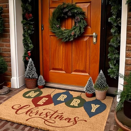 LuxUrux holiday Mats Outdoor Coco Coir Doormat, with Heavy-Duty PVC Backing - Natural - Perfect Color/Sizing for Outdoor uses. (60 x 90 cm)