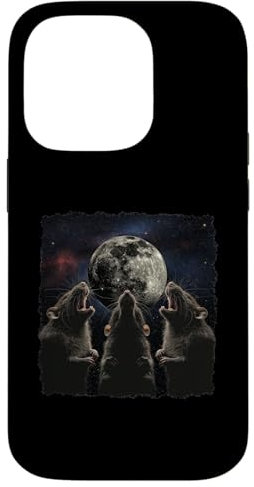 iPhone 14 Pro Rat Mouse Howling Moon Case