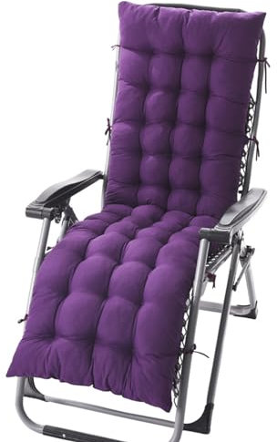 Chaiselongue Kissen Outdoor Indoor Gartenstuhlkissen mit Bändern dick gepolstertes Chaiselongue Schaukelbankkissen (61 x 19 x 3 Zoll lila)