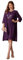 Women 2 Pieces Elegant Wedding Outfits Dress Suit Sequin Dress+3/4 Sleeve Chiffon Cover Up Dark Purple Size 14