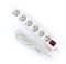 Regleta Blanca de 6 Tomas con Interruptor General con Cable 1,5m