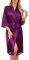 Sopesil Pizzo Accappatoio da Donna in Raso Abiti Lunghi Per Donne Abiti da Sposa Abbigliamento da Notte Morbido Per Matrimoni Viola scuro,S