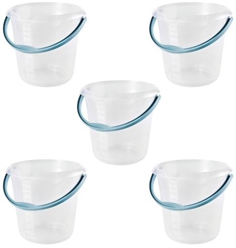 keeeper mika 5X Eimer mit integrierter Mess-Skala und ergonomischem Griff, 10 l, Natur-Transparent
