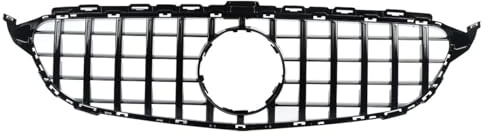 Frontgrill des Autos Für Benz W205 C300 C450 C43 2014-2018 GT Style Kühlergrill Frontstoßstange Grills Ohne Kamera Loch Glanz Schwarz