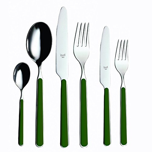 MEPRA Fantasia Servizio Posate, Verde, 36 Pezzi, Acciaio Inossidabile 18/10