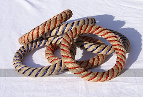 Masters Traditional Games Spare set of 6 Rope Quoits (with steel core, 3 red, 3 blue)