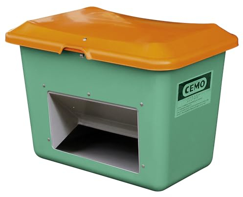 CEMO | Streugutbehälter aus GfK | Volumen 200 l | mit Entnahmeöffnung | Behälter grün
