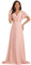 Ever-Pretty Abito da Damigella Donna Stile Impero Linea ad A Scollo a V Maniche Corte Lungo Rosa 42