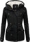 MARIKOO Damen warme Winterjacke mit kuscheliger Verstellbarer Kapuze Manolya Schwarz Gr. L