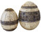 Loberon Osterei 2er Set Jamelia, Zwei Größen, mit kunstvollen Metall-Applikationen, nostalgisches Flair, Ostern, Osterdeko, Polyresin, Metall, Creme