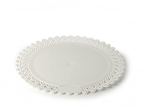VASSOIO TRINATO CIRCOLARE IN PLASTICA BIANCO 10 PZ (32 CM)