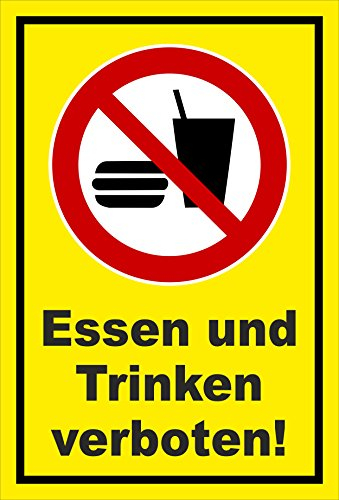 Melis-Folienwerkstatt Aufkleber - Essen Trinken verboten - 45x30cm – S00355-045-C