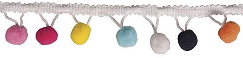 Rayher 55853999 Pompon-Borte, 2 m, Bommelborte, zum Aufpeppen von Kleidung, Textilien, Faschings-/Karnevalkostümen sowie zum Basteln und Dekorieren, Bunt