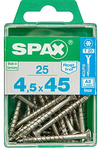 Vis Spax 'T-Star plus A2' Inox 45 x 4,5 mm - 25pcs