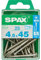 Lot de 25 vis inox tęte fraisée torx SPAX, Diam.4.5 mm x L.45 mm