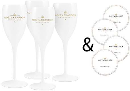 Moët & Chandon Ice Impérial Flûtes à champagne et prosecco en acrylique avec set de sous-verres en papier