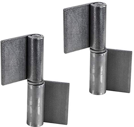 Gedotec Scharniere zum Anschweißen | 2 Stück - Anschweißband für Metall-Türen | Anschweißscharnier Höhe 80 mm | DIN rechts | Schwerlast-Scharnier für Gartentor & Maschinen | Torband für Stahl-Tore
