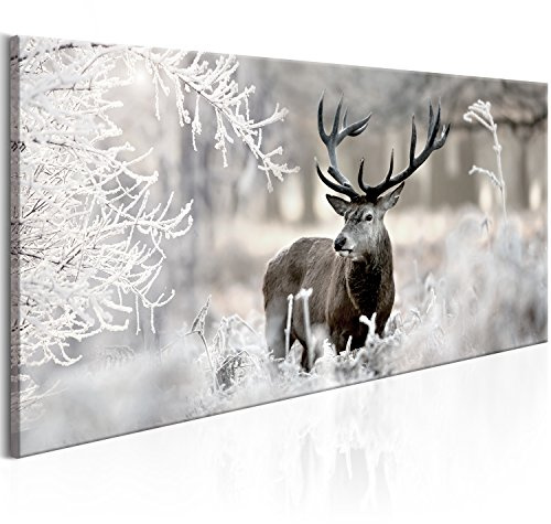 murando - Leinwandbild Landschaft Natur Winter, 140x70 cm, 1-teilig, modern | Hochwertige Leinwand, sofort aufhängbar, ideal fürs Wohn- oder Schlafzimmer, wasserfest und lichtecht, langlebig, stilvoll
