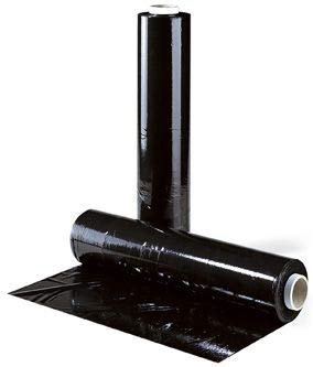2 Rollen Stretchfolie 23my 500mm 1,5kg Palettenfolie Handfolie Wickelfolie schwarz Schrumpffolie wrapping film stretch Plastikfolie Verpackungsfolie (Schwarz, 2x)