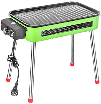 Barbecue Griglia Barbecue elettrico da esterno barbecue elettrico barbecue elettrico BBQ Grill senza fumo con gambe 1800W Termostato regolabile TERMOSTATO RUMOVABILE Piastre lavabili rimovibili, 18,5