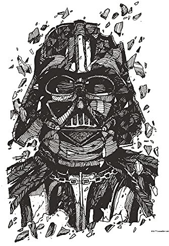 Komar Wandbild - Star Wars Darth Vader Drawing - Größe: 40 x 50 cm (ohne Rahmen) - Dekoration, Kinderzimmer, Poster, Kunstdruck