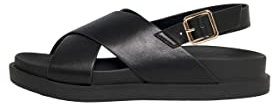 ONLY Onlminnie-2 PU Slingback Sandal, Sandalias Planas Mujer, Negro, 39 EU