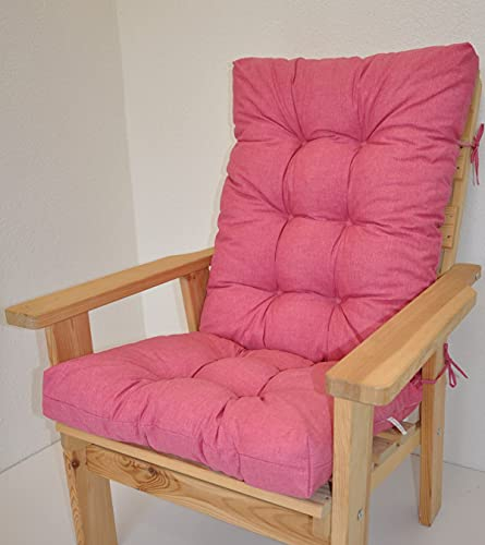 Rattani Polster für Gartenstuhl , Liegestuhl , Schaukelstuhl Sevila , Hochlehner Auflage , Gr. 125x55x15 cm, Color rosa Antico (alt rosa)