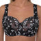 Ladies Black & Silver Embroidered Large Bosom Lace Underwired Firm Bra Plus Size Cup (46 G, Black & Silver)