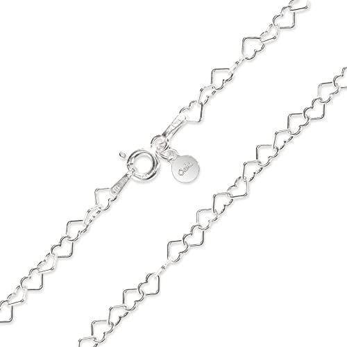 Gold Gala Damen Halskette 925 Silber Herzkette Made in Italy
