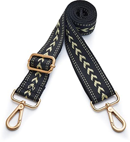Kolti Geldbörse Strap Ersatz Crossbody Handtasche Streifen Breit Verstellbar, Goldschnalle-04, 1.5 inch width